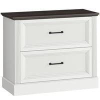 HOMCOM - Armoire à dossiers à 2 tiroirs pour dossiers suspendus Letter/A4/Legal - blanc-Comprend deux tiroirs à dossiers et un large plateau pour un espace de travail organisé 