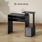 HOMCOM - Bureau d'ordinateur avec plateau à clavier coulissant - 39,25 po L x 15,75 po l x 34 po H - noir-Plateau de clavier à glissement fluide, facile à tirer