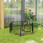 PawHut - Parc à chiens robuste 6 panneaux avec porte pour petits chiens-Autoportant ou fixé, des aventures vous attendent dans les pièces ou les jardins