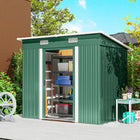 Outsunny - Abri de jardin extérieur, avec portes verrouillables, vert-Beaucoup d’espace pour les outils, l’équipement de jardin et les meubles d’extérieur 
