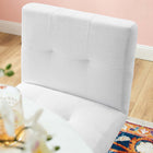 Modway - Privy Acier inoxydable doré Tissu rembourré Tabouret de comptoir - Or Blanc-Touffe élégante de biscuits