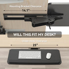 ShoppingAll - Plateau à clavier réglable sous le bureau avec tiroir coulissant de 25 po L x 9,8 po P - Noir-Inclinaison et pivotement personnalisables : Inclinez le plateau de +6° à -22° et faites-le pivoter à 180° pour un confort optimal