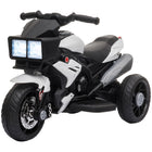 Aosom - moto électrique pour enfants 6v avec musique - jouet à rouler - blanc-Avec les phares fonctionnels, cette moto électrique offre une expérience de conduite authentique à vos enfants 