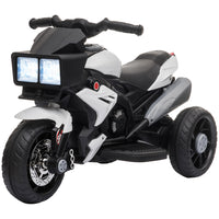 Aosom - moto électrique pour enfants 6v avec musique - jouet à rouler - blanc-Avec les phares fonctionnels, cette moto électrique offre une expérience de conduite authentique à vos enfants 