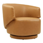 Modway - Celestia Cuir végane Tissu et bois Chaise pivotante - Tan-Chaise pivotante d’accent