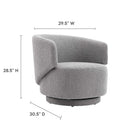 Modway - Celestia Tissu Boucle Chaise pivotante - Gris clair-Tissu boucle Tissu Rembourrage