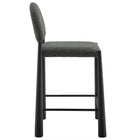 Modway - Hayley Tissu rembourré Tabouret de comptoir - Anthracite noire-Pieds métalliques effilés avec repose-pieds
