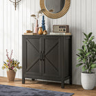 HOMCOM - Armoire de rangement de cuisine style ferme 31,5 po L - noir-Assemblage requis 