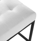 Modway - Privy Acier inoxydable noir Tissu rembourré Tabouret de comptoir - Noir Blanc-Capacité de poids du banc : 331 lb