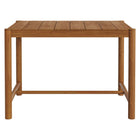 Modway - Eleni Rectangle 56 po Terrasse extérieure Bois teck Bar Table - Naturel-Assemblage simple