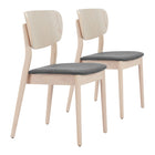 Zuo - Kellua Chaise de salle à manger - Gris/Naturel - Ensemble de 2-Assemblage requis