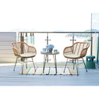 Manhattan Comfort - Ensemble de salon de patio moderne Antibes pour 2 personnes avec table d’appoint - beige et crème - ensemble de 3 pièces-Dimensions de la table d’appoint : 52 cm de diamètre, 54 cm de hauteur