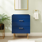 Modway - Daybreak 24" Armoire de toilette de salle de bain (lavabo non inclus) - Bleu-Construction en bois d’hévéa, MDF, panneau de particules