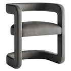Modway - Winslow Tonneau Performance Velvet Chaise à manger - Storm Grey-Fauteuil à manger en tonneau