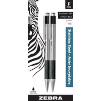 Zebra - Stylo à bille F-301 rétractable - 0,7 mm - noir - paquet de 2-Son corps et sa pince en métal robuste lui confèrent un aspect élégant et professionnel