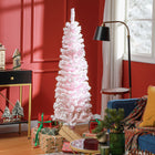 HOMCOM - Arbre de Noël artificiel fin floqué de neige artificielle 5pi-Des branches en plastique réalistes donnent un aspect plein et luxuriant à l'arbre 