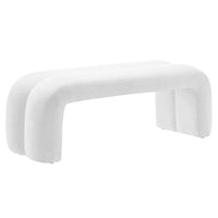 Modway - Dax Chenille de 50,5" Rembourré Banc d’accent - Frost-Établi d’accent Luxe