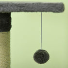 PawHut - Arbre à chat griffoir 46 po, centre d’activité multi-niveaux, gris-Poteaux recouverts de corde en sisal naturel pour griffer et aiguiser les griffes, afin de protéger vos meubles 