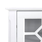 HOMCOM - Buffet vitrine 29,7 po L avec portes vitrées à double cadre - blanc-Fabriquée en MDF et verre pour plus de solidité et un nettoyage facile 