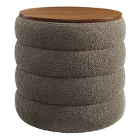 Modway - Mezzo Manche Tissu Boucle Ottoman de stockage - Caillou-Chenal Touffé