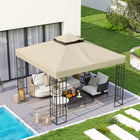 Outsunny - Housse de rechange pour toit de gazebo 10 pi L x 10 pi l avec trous de drainage, 370g/㎡, UPF30+, COUVERTURE SUPÉRIEURE SEULEMENT, crème-Tissu en polyester enduit, épais et résistant, offre une protection UPF30+