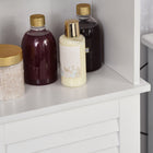 HOMCOM - Armoire de salle de bain haute avec étagères réglables - blanc-Couleur : Blanc 