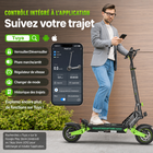 Gyrocopters - Trottinette électrique Plaid 3.0 pour adultes et adolescents - Vitesse 45 km/h, autonomie 45 km - Application - Noir-Sécurité : Homologué UL 2272