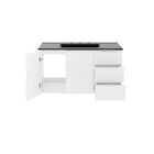 Modway - Vitality 36" Vanette de salle de bain - Blanc Noir-Trous de robinet centraux 8"