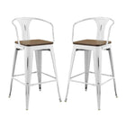 Modway - Promenade Tabouret de bar - Blanc - Ensemble de 2-Tabouret de bar style café et bistro