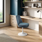 Modway - Lippa Salle à manger pivotante Performance Velvet Fauteuil d’appoint - Blanc Cadet Bleu-Capacité de pivot à 360º