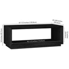 Hudson&Canal - Table basse rectangulaire Evie 48" L - Grain noir-Dimensions du produit : 23,5" L x 47,5" l x 18" H