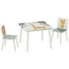 Qaba - Ensemble table et chaises 3 pièces pour de 3 à 8 ans - vert-Ensemble de 3 pièces avec une table et 2 chaises  
