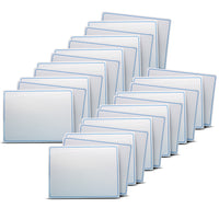 Flipside Products - Tapis d'apprentissage effaçable à sec recto verso - 9 po x 12 po - Lettres et chiffres - Paquet de 24-Comporte des chiffres en pointillés bleus en gras d'un côté et des lettres en pointillés frappantes de l'autre pour un outil d'apprentissage visuellement attrayant
