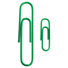 JAM Paper - Paquet combiné de trombones colourés - standard et jumbo - trombones verts - 1 paquet de 100 et 1 paquet de 75-Taille : 1 pouce (standard/régulier) et 2 pouces (jumbo) | Gardez vos piles de papier organisées avec des trombones colourés