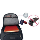 Swissdigital - Sac à dos noir TERABYTE avec localisateur SDD-GRANDE CAPACITÉ ET ORGANISÉ : Comprend des poches indépendantes pour un excellent rangement et une organisation pour les petits objets. Les compartiments principaux multi-compartiments avec de nombreuses poches cachées peuvent accueillir de nombreux objets essentiels tels que des accessoires universitaires, des accessoires de voyage, des vêtements, un ordinateur portable, un organiseur de câbles, un câble de chargement de téléphone, etc. Comprend 