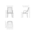 Manhattan Comfort - Lot de 2 fauteuils de salle à manger traditionnels Fifth Avenue 57 cm, revêtement simili cuir et velours, coloris beige-Avant tapissé de similicuir et dos tapissé de velours luxueux avec rembourrage en mousse