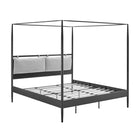 Modway - Marlowe Auvent à baldaquin à 4 baldaquins Métal Lit de plateforme King, Charbon de bois-Lit à auvent à plateforme King Size