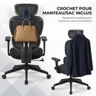 MotionGrey - Fauteuil de bureau ergonomique Mellow à dossier haut et accoudoirs réglables - Noir-6