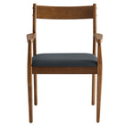 Modway - Solara Bois de cuir végane Fauteuils de salle à manger Ensemble de 2 - Noir noyer-9