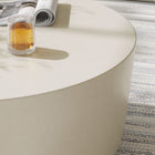Modway - Brion Rond intérieur - Terrasse extérieure Béton Table basse - Blanc-Arrivée entièrement assemblée