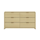 Manhattan Comfort - Grace commode double moderne 60" - chêne naturel et or-Commode double moderne pour chambre et salon
