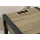 Monarch Specialties - 3200 Table d'Appoint Contemporaine 24 po à 2 Niveaux - Tiroir de Rangement - Stratifié Taupe Foncé - Métal Noir-Restez connecté et chargé grâce au port USB intégré, vous permettant de recharger facilement vos appareils tout en gardant votre espace propre et élégant