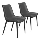 Zuo - Magnus Chaise de salle à manger - Noir - Ensemble de 2-Assemblage requis