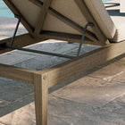 Modway - Northlake Terrasse extérieure Teck Chaise longue, Caillou-Glissières de plancher sans marquage