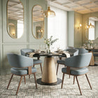 Zuo - Poise Chaise de salle à manger - Gris azur/Noyer-Supporte jusqu'à 330 lb