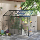 Outsunny - Serre adossée pour tomates avec bâche PE, vert- Fabriqué à partir de plaques de polycarbonate à double paroi de 4 mm et d’un cadre en alliage d’aluminium avec revêtement en poudre  
