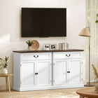HOMCOM - Buffet 31,5 po L - armoire latérale - grain de bois blanc-Le tiroir glisse en douceur et silencieusement pour des matins paisibles ou des soirées détendues 