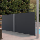 Outsunny - store latéral double rétractable pour patio - gris charbon-Métal et aluminium haute résistance avec revêtement en poudre résistent à la corrosion
