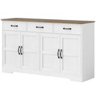 HOMCOM - Buffet 55,1 po L avec rangement - blanc-Trois tiroirs et deux armoires améliorent les options de rangement 