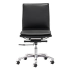 Zuo - Lider Plus Armless Chaise de bureau - Noir-Moelleux et durable pour un confort quotidien exceptionnel